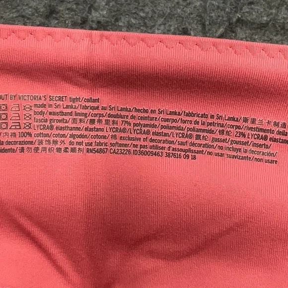 Victoria's Secret Coral High-Waisted Leggings Criss Cross Open Leg Size Large - Picture 3 of 5